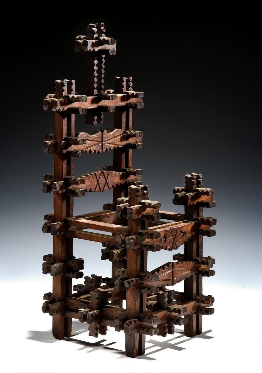 Tramp art Crown of Thorns construction
