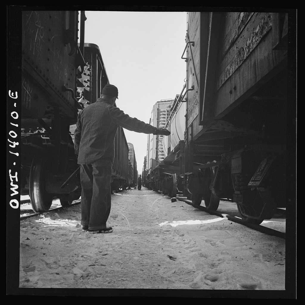 Rear brakeman on a Chicago and North Western freight