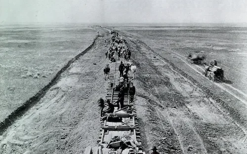Men at railroad construction