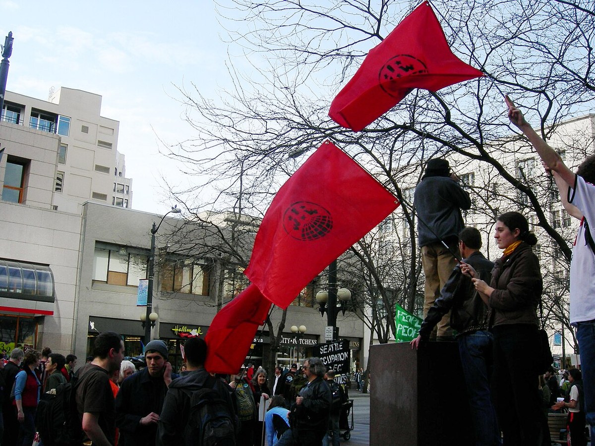 IWW contingent, Seattle demonstration, 2007